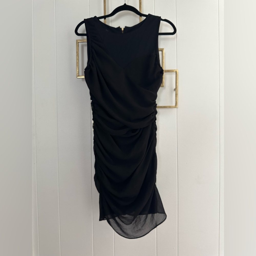 Ruched black dress